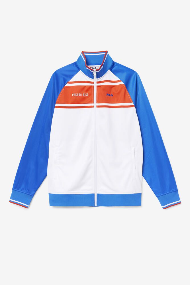 Fila Puerto Rico Track Jacket White/Blue - Mens - 14268XDFE